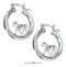 Silver Earrings Sterling Silver On Tubular Hoop Horse Earrings With French Locks JadeMoghul Inc.