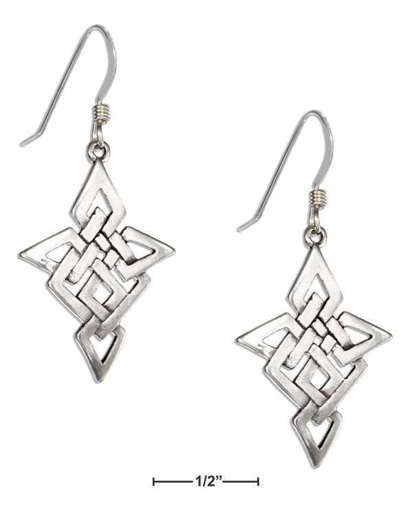 Silver Earrings Sterling Silver Open Celtic Knot Earrings On French Wires JadeMoghul Inc.