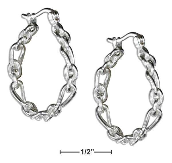 Silver Earrings Sterling Silver Oval And Circle Link Hoop Earrings JadeMoghul Inc.