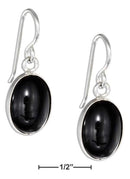 Silver Earrings Sterling Silver Oval Black Onyx Cabochon Earrings JadeMoghul Inc.