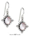 Silver Earrings Sterling Silver Oval Pink Mussel Earrings On French Wires JadeMoghul Inc.