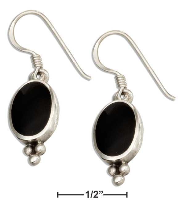 Silver Earrings Sterling Silver Oval Simulated Black Onyx Earrings JadeMoghul