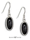 Silver Earrings Sterling Silver Oval Simulated Black Onyx Earrings With Rope Border JadeMoghul Inc.