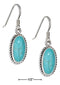 Silver Earrings Sterling Silver Oval Simulated Turquoise Earrings With Rope Border JadeMoghul Inc.