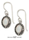 Silver Earrings Sterling Silver Oval Synthetic White Opal Earrings With Beaded Frame JadeMoghul Inc.
