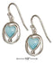 Silver Earrings Sterling Silver Oval With Larimar Heart Earrings JadeMoghul Inc.