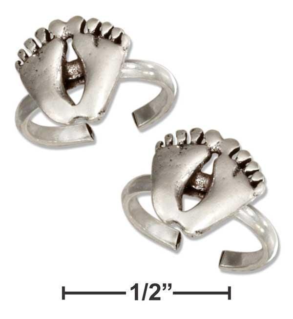 Silver Earrings Sterling Silver Pair Of Footprint Ear Cuffs JadeMoghul