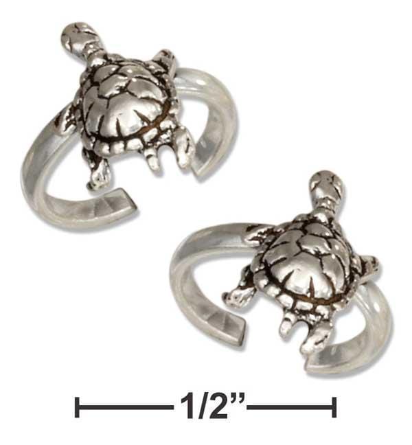 Silver Earrings Sterling Silver Pair Of Turtle Ear Cuffs JadeMoghul