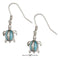 Silver Earrings Sterling Silver Pave Cubic Zirconia And Larimar Turtle Earrings JadeMoghul Inc.