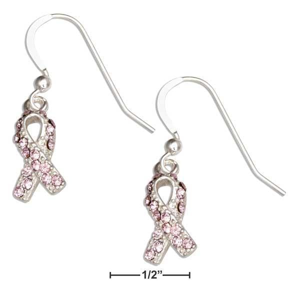 Silver Earrings Sterling Silver Pink Swarovski Crystal Breast Cancer Awareness Survivor Earrings JadeMoghul Inc.