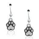 Silver Earrings Sterling Silver Pitter Patter Paws Dainty Heart Dog Paw Print Dangle Earrings JadeMoghul Inc.