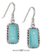 Silver Earrings Sterling Silver Rectangle Simulated Turquoise Earrings With Rope Border JadeMoghul Inc.