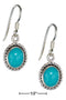 Silver Earrings Sterling Silver Roped Edge Oval Simulated Turquoise Earrings With French Wires JadeMoghul Inc.