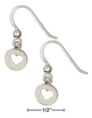 Silver Earrings Sterling Silver Round Dangle Earrings With Heart Cutout JadeMoghul Inc.