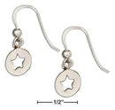 Silver Earrings Sterling Silver Round Dangle Earrings With Star Cutout JadeMoghul Inc.