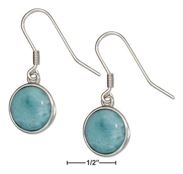 Silver Earrings Sterling Silver Round Larimar Earrings JadeMoghul Inc.