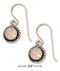 Silver Earrings Sterling Silver Round Pink Synthetic Opal Earrings With Roped Frame JadeMoghul Inc.