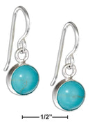 Silver Earrings Sterling Silver Round Simulated Turquoise Dot Earrings JadeMoghul Inc.