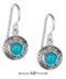 Silver Earrings Sterling Silver Round Simulated Turquoise Earrings With Southwest Border JadeMoghul Inc.