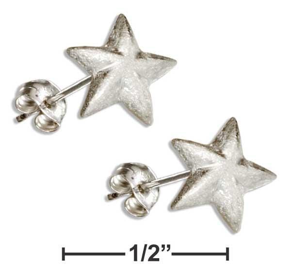 Silver Earrings Sterling Silver Satin Finish Star Post Earrings JadeMoghul Inc.