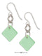 Silver Earrings Sterling Silver Seafoam Green Sea Glass Geometric Square Dangle Earrings JadeMoghul Inc.