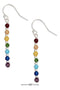 Silver Earrings Sterling Silver Seven Chakra Genuine Stone Stick Dangle Earrings JadeMoghul Inc.