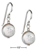 Silver Earrings Sterling Silver Simple Disk Freshwater Cultured Pearl Earrings JadeMoghul Inc.