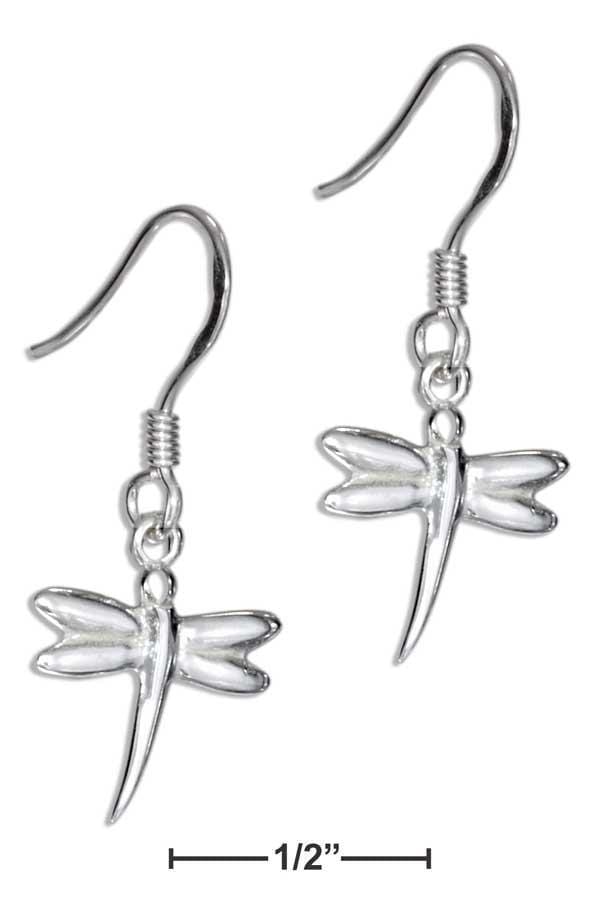 Silver Earrings Sterling Silver Simple Small Dragonfly Dangle Earrings JadeMoghul Inc.