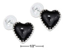 Silver Earrings Sterling Silver Simulated Black Onyx Heart Earrings JadeMoghul Inc.