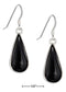 Silver Earrings Sterling Silver Simulated Onyx Teardrop Earrings On French Wires JadeMoghul Inc.