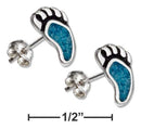 Silver Earrings Sterling Silver Simulated Turquoise Bear Paw Earrings Stainless Steel Posts JadeMoghul Inc.