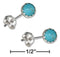 Silver Earrings Sterling Silver Simulated Turquoise Dot Earrings Stainless Steel Posts/Nuts JadeMoghul Inc.