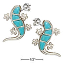 Silver Earrings Sterling Silver Simulated Turquoise Gecko Earrings JadeMoghul