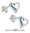 Silver Earrings STERLING SILVER SIMULATED TURQUOISE HEART EARRINGS STAINLESS STEEL POST/NUTS JadeMoghul