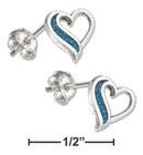 Silver Earrings Sterling Silver Simulated Turquoise Heart Earrings Stainless Steel Post/Nuts JadeMoghul Inc.