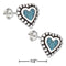 Silver Earrings Sterling Silver Simulated Turquoise Heart Earrings Stainless Steel Posts/Nuts JadeMoghul Inc.