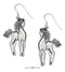 Silver Earrings Sterling Silver Slender Standing Horses Earrings On French Wires JadeMoghul Inc.