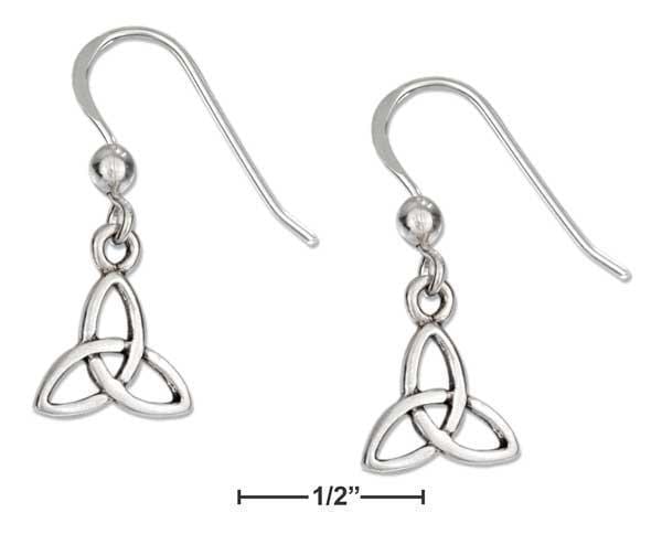 Silver Earrings Sterling Silver Small Celtic Trinity Knot French Wire Earrings JadeMoghul Inc.