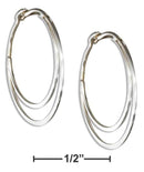 Silver Earrings Sterling Silver Small Flat Bottom Double Hoop Earrings JadeMoghul Inc.