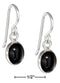 Sterling Silver Small Oval Black Onyx Cabochon Earrings