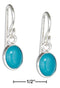 Silver Earrings Sterling Silver Small Oval Simulated Turquoise Cabochon Earrings JadeMoghul Inc.