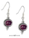 Silver Earrings Sterling Silver Southwest Amethyst Oval Earrings With Roped Border JadeMoghul Inc.