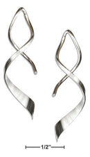 Silver Earrings Sterling Silver Spiral Streamer With Wide End Wire Earrings JadeMoghul Inc.