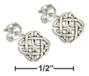 Silver Earrings Sterling Silver Square Celtic Weave Post Earrings With Rounded Corners JadeMoghul Inc.