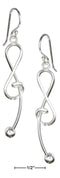 Silver Earrings Sterling Silver Square Wire Music G-Clef Earrings JadeMoghul Inc.