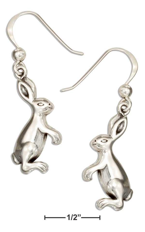 Silver Earrings Sterling Silver Standing Bunny Rabbit Earrings JadeMoghul Inc.