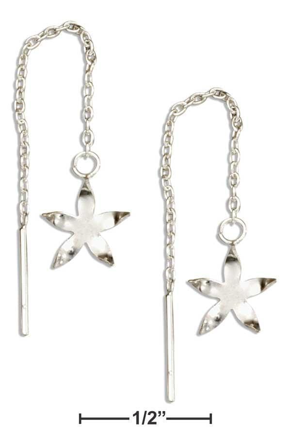 Silver Earrings Sterling Silver Starfish Ear Thread Earrings JadeMoghul Inc.