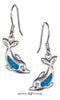 Silver Earrings Sterling Silver Synthetic Blue Opal Diving Dolphin Earrings JadeMoghul Inc.