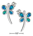 Silver Earrings Sterling Silver Synthetic Blue Opal Dragonfly Earrings JadeMoghul Inc.