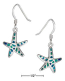 Silver Earrings Sterling Silver Synthetic Blue Opal Starfish Earrings JadeMoghul Inc.